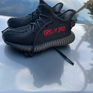 Black and red Yeezys